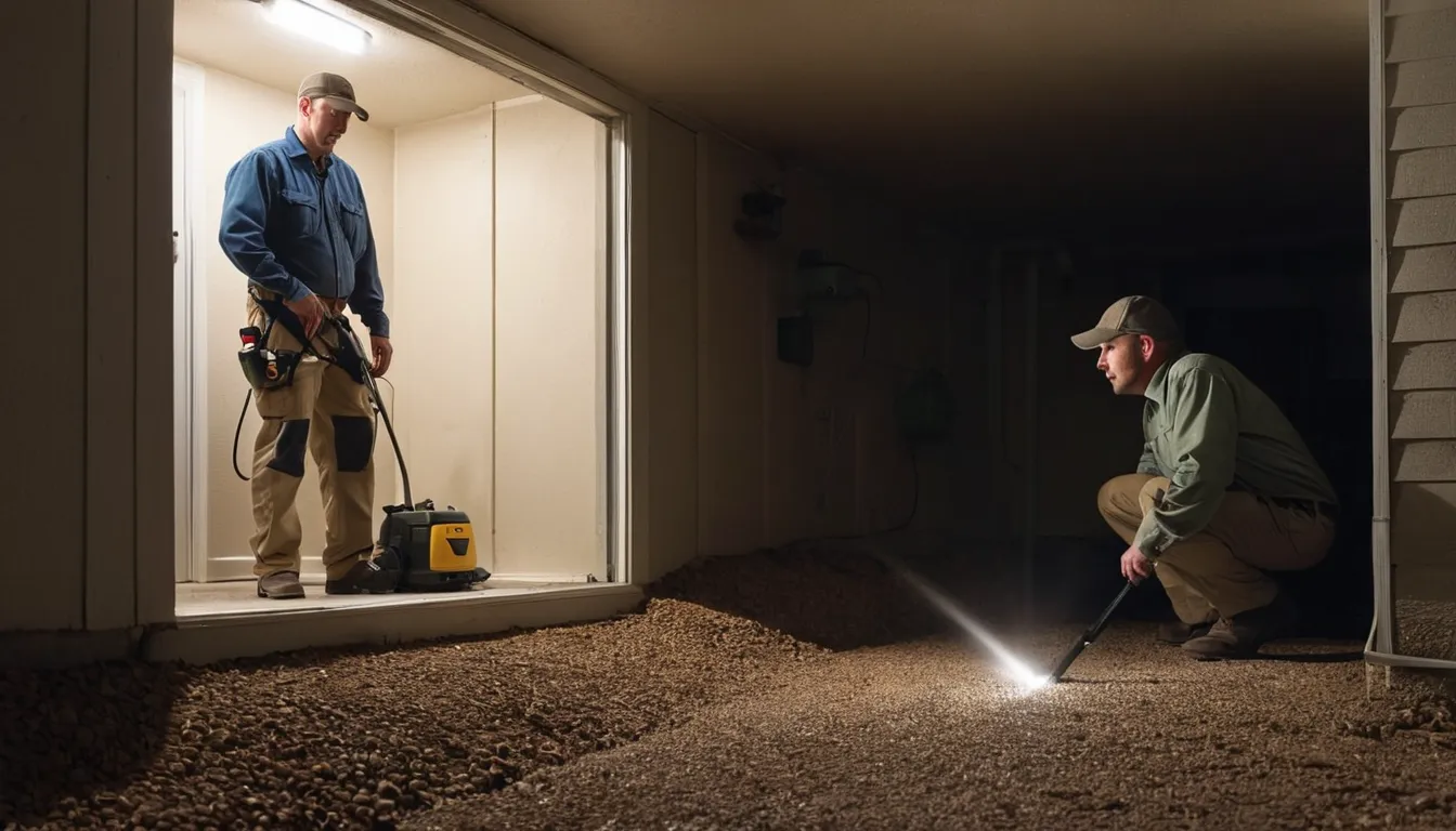 A provider checking a basement window for gaps in a home near Afton